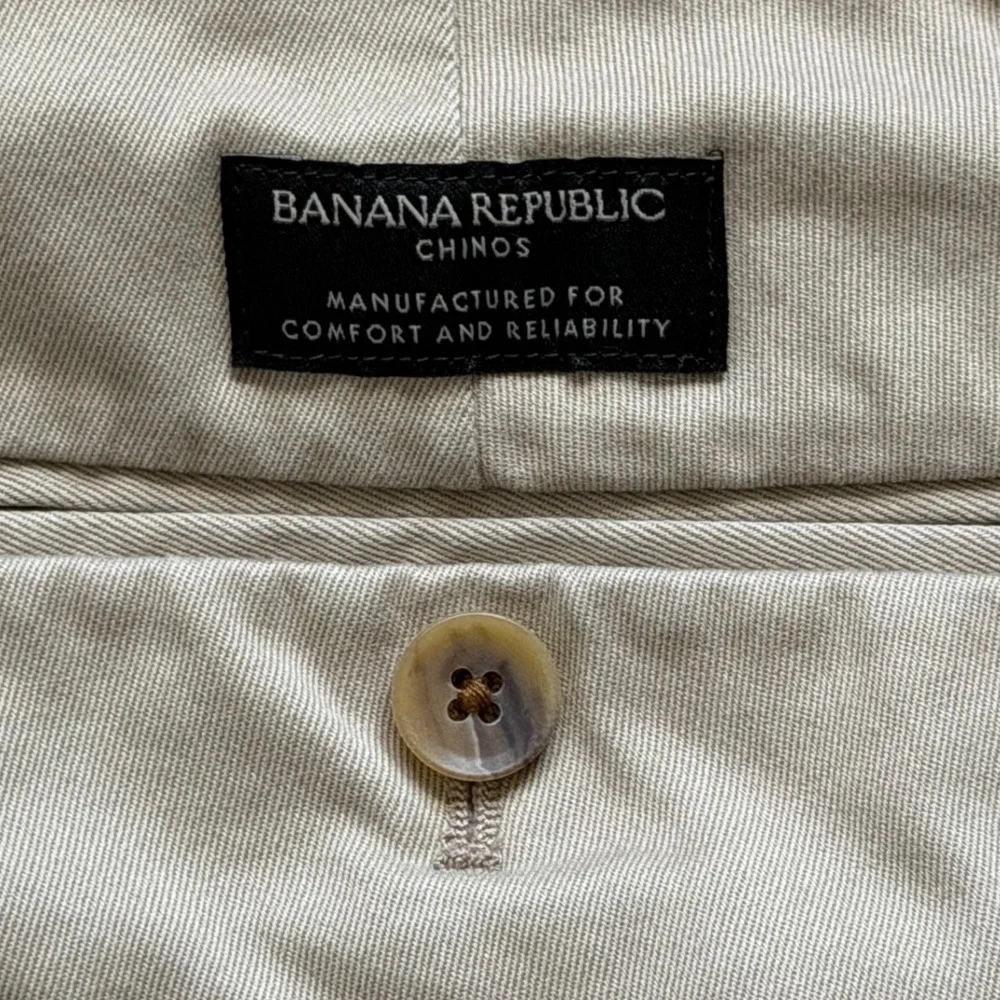Banana Republic Aiden Chino Mens 32x30 Khaki Slim Fit Stretch Cotton Pants
